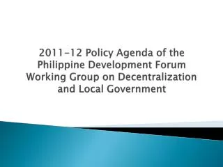 Background of the Policy Agenda