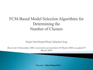 FCM-Based Model Selection Algorithms for Determining the Number of Clusters
