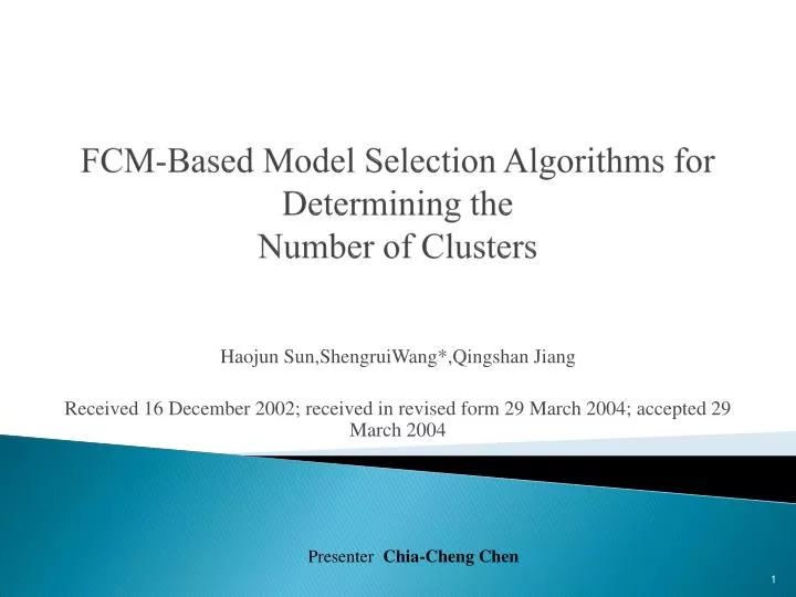 fcm based model selection algorithms for determining the number of clusters