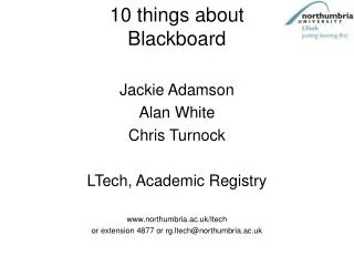 10 things about Blackboard