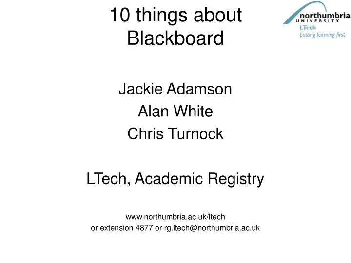 10 things about blackboard