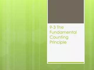 9-3 The Fundamental Counting Principle