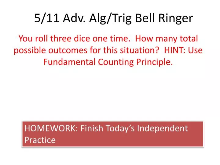 5 11 adv alg trig bell ringer