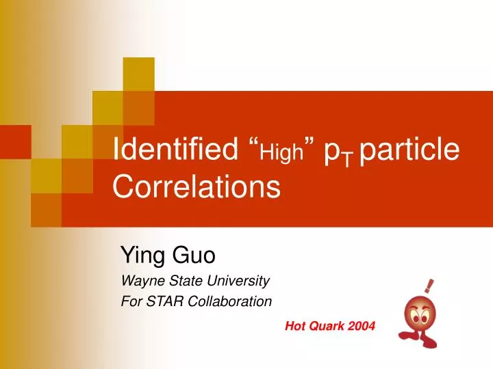 identified high p t particle correlations