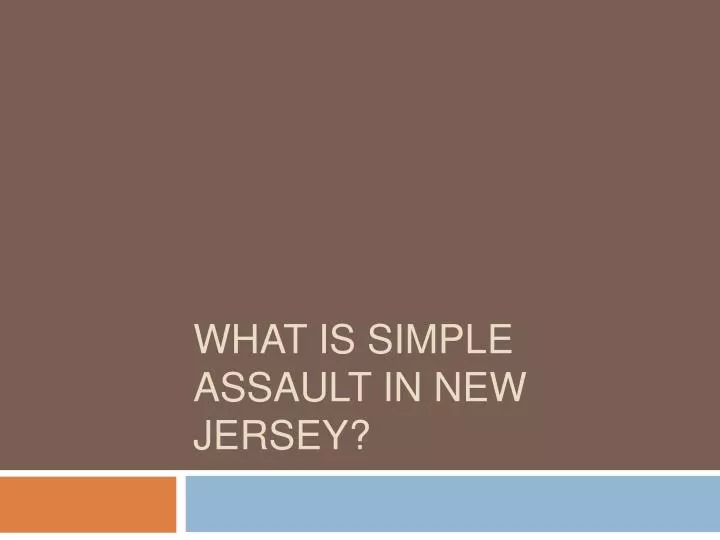 what is simple assault in new jersey