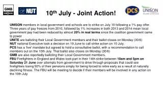 10 th July - Joint Action!