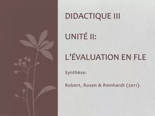 didactique iii unit ii l valuation en fle