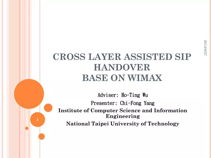 cross layer assisted sip handover base on wimax