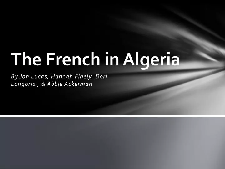 the french in algeria