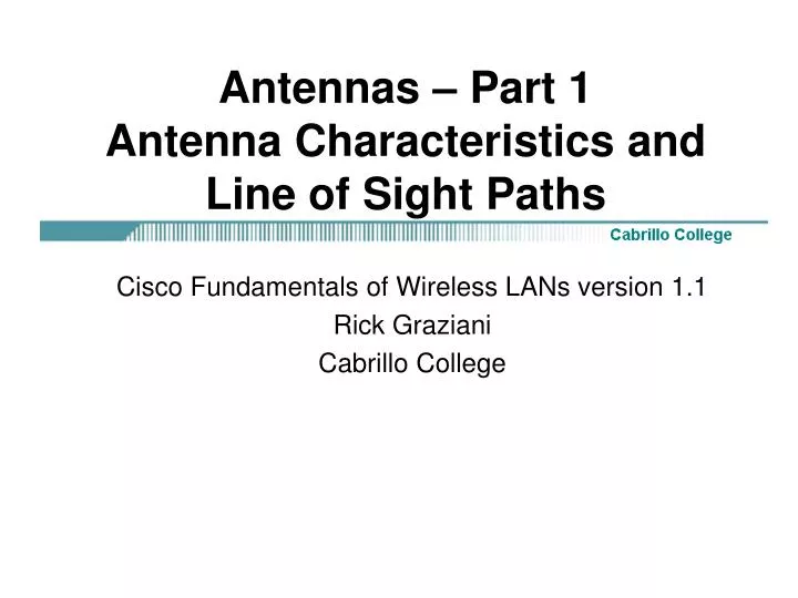 antennas part 1 antenna characteristics and line of sight paths