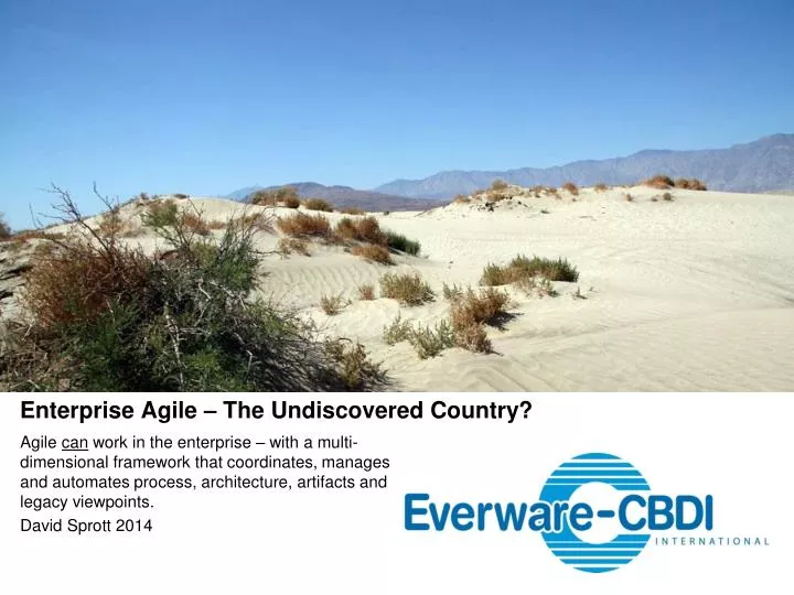 enterprise agile the undiscovered country