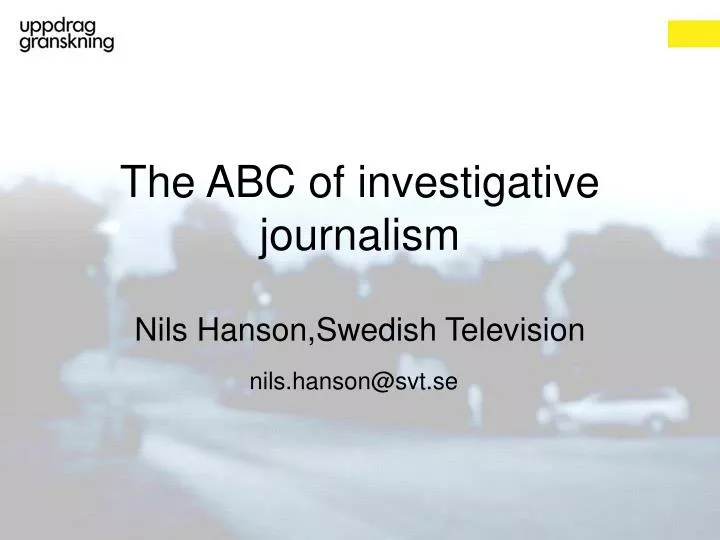 the abc of investigative journalism
