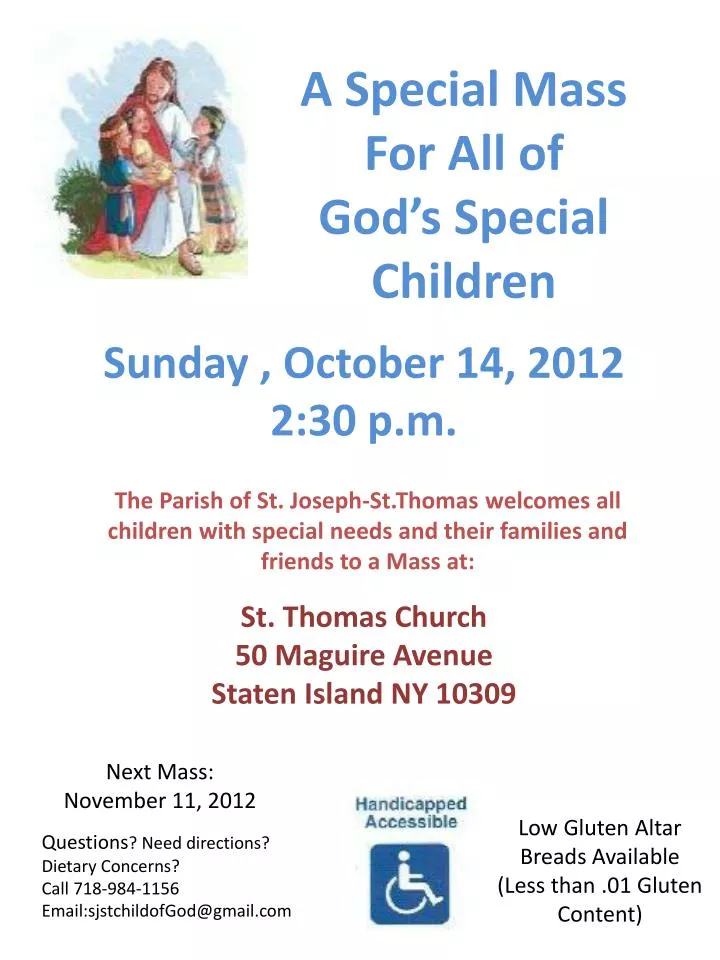a special mass for all of god s special children
