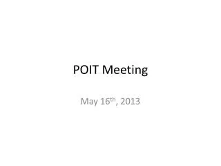 POIT Meeting