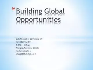 Building Global Opportunities
