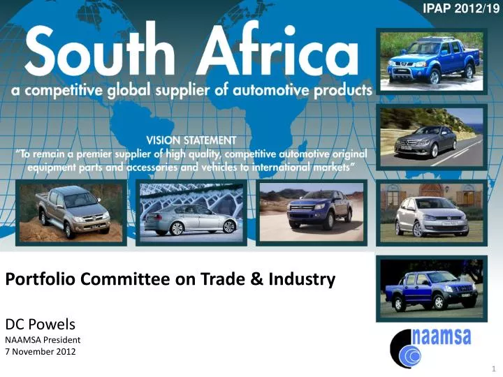 portfolio committee on trade industry dc powels naamsa president 7 november 2012