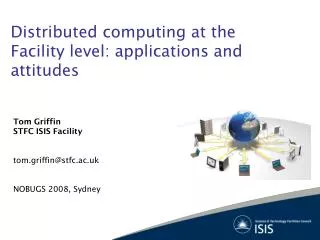 Distributed computing at the Facility level: applications and attitudes
