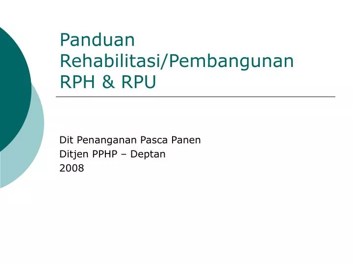 panduan rehabilitasi pembangunan rph rpu