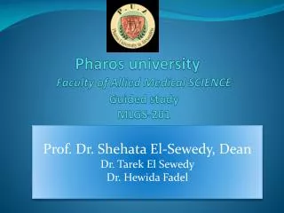Pharos university Faculty of Allied Medical SCIENCE Guided study MLGS-201