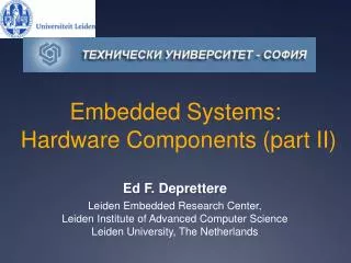 Embedded Systems: Hardware Components (part II)