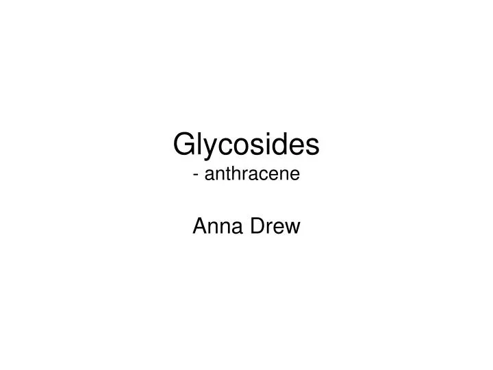 glycosides anthracene