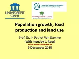 Population growth, food production and land use