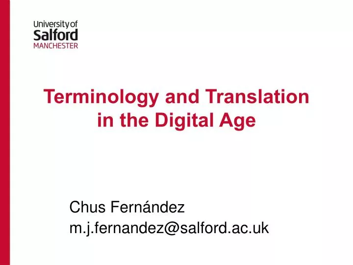 terminology and translation in the digital age