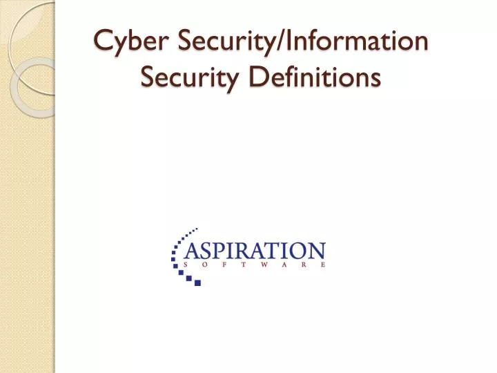 cyber security information security definitions