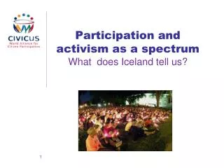 Participation and activism as a spectrum What does Iceland tell us?