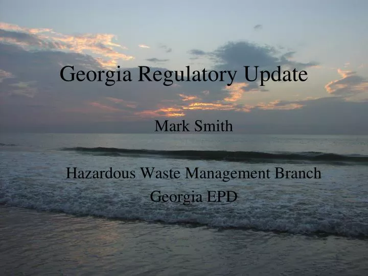 georgia regulatory update