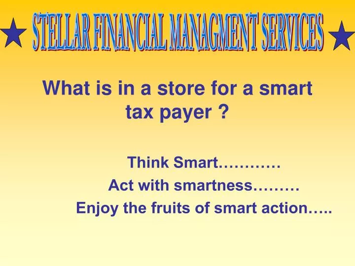 what is in a store for a smart tax payer