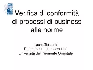 verifica di conformit di processi di business alle norme