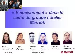 empowerment dans le cadre du groupe h telier marriott