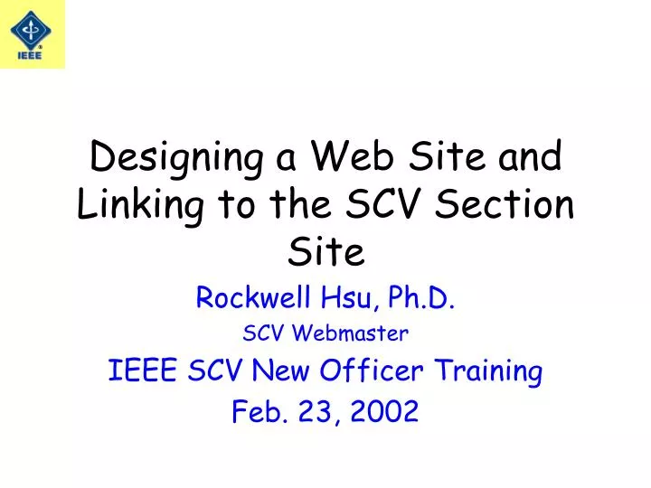 designing a web site and linking to the scv section site