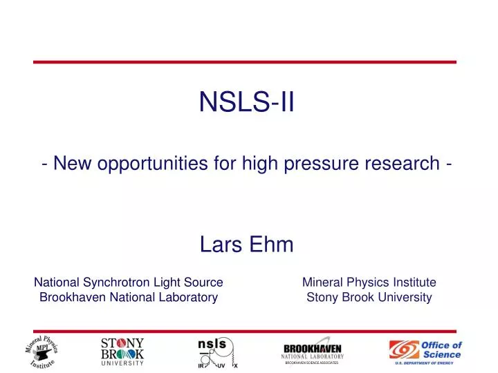 nsls ii new opportunities for high pressure research