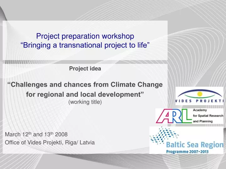 project preparation workshop bringing a transnational project to life