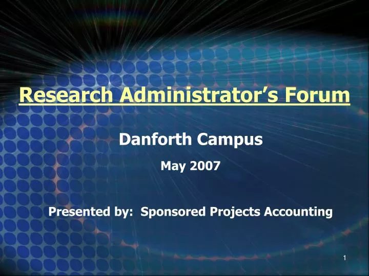 research administrator s forum