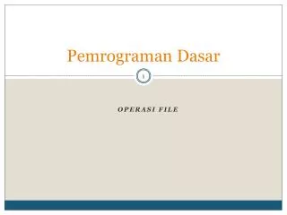 pemrograman dasar