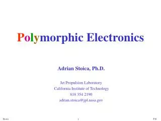 P o l y morphic Electronics