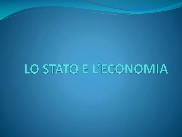 lo stato e l economia