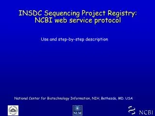 INSDC Sequencing Project Registry: NCBI web service protocol