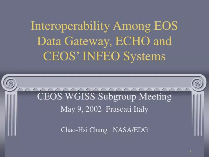 interoperability among eos data gateway echo and ceos infeo systems