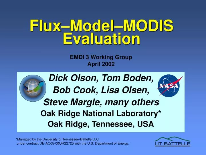 flux model modis evaluation