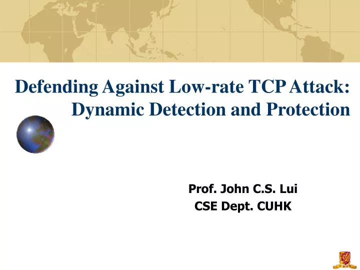 defending against low rate tcp attack dynamic detection and protection