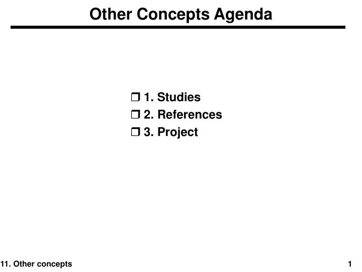 other concepts agenda