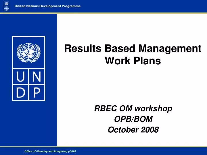 results based management work plans