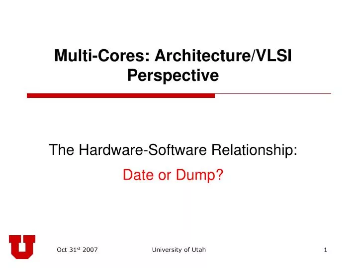 multi cores architecture vlsi perspective