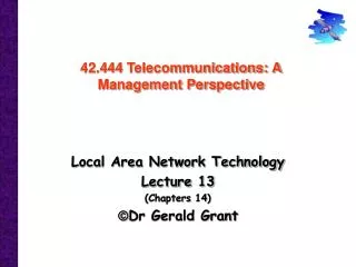42.444 Telecommunications: A Management Perspective