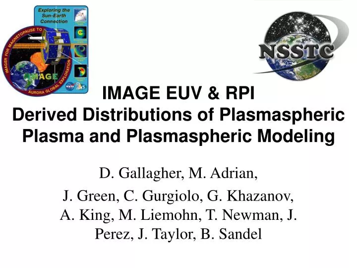 image euv rpi derived distributions of plasmaspheric plasma and plasmaspheric modeling