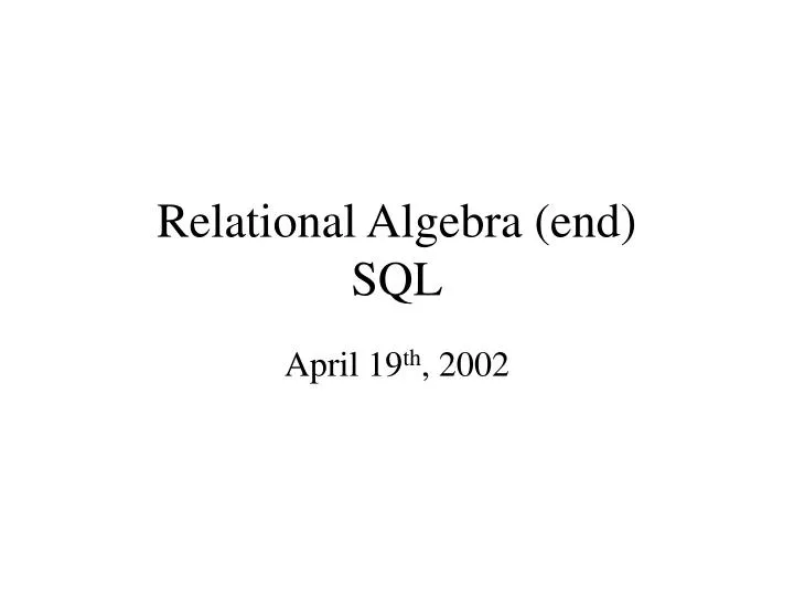 relational algebra end sql